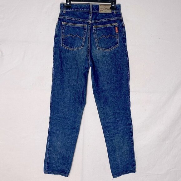 Vintage Fortei Med Stone Wash High Rise Tapered Mom Style Jeans 6 - Picture 2 of 12